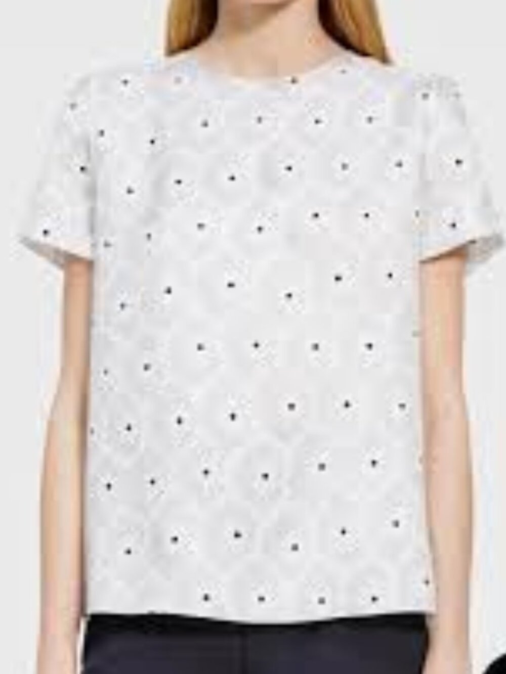 Theory Woven Tee in a Water Lily Printed Silk NWT Small